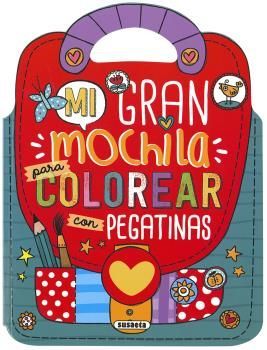 MI GRAN MOCHILA PARA COLOREAR CON PEGATINAS